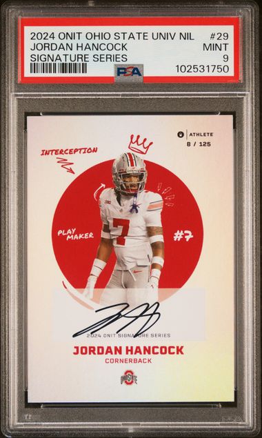2024 Onit Ohio State NIL Jordan Hancock Signature Series Auto #/125 PSA 9
