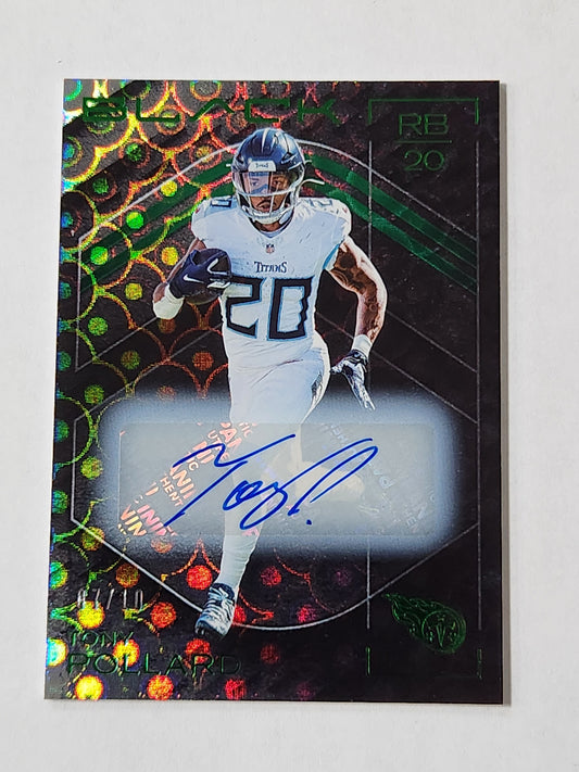 2025 Panini Black Tony Pollard # /10 Auto Titans