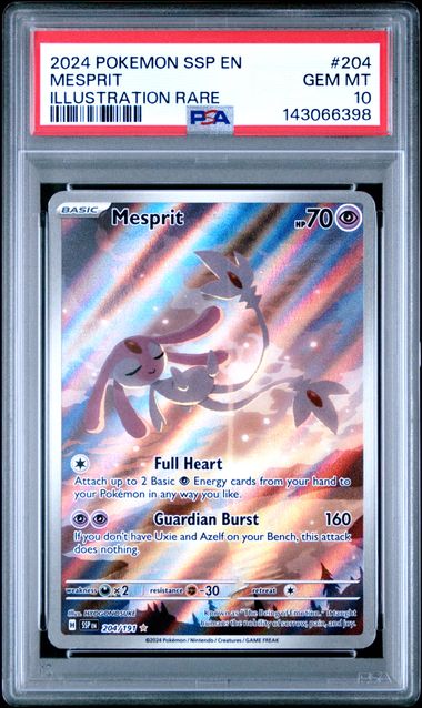 2024 POKEMON Mesprit Illustration Rare #204 PSA 10