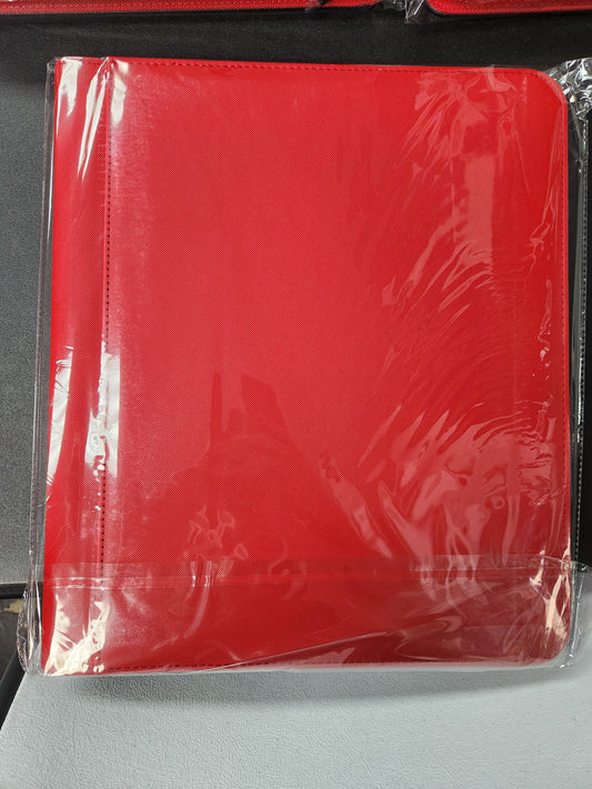 Generic 9-Pocket Zippered Toploader Binder Red