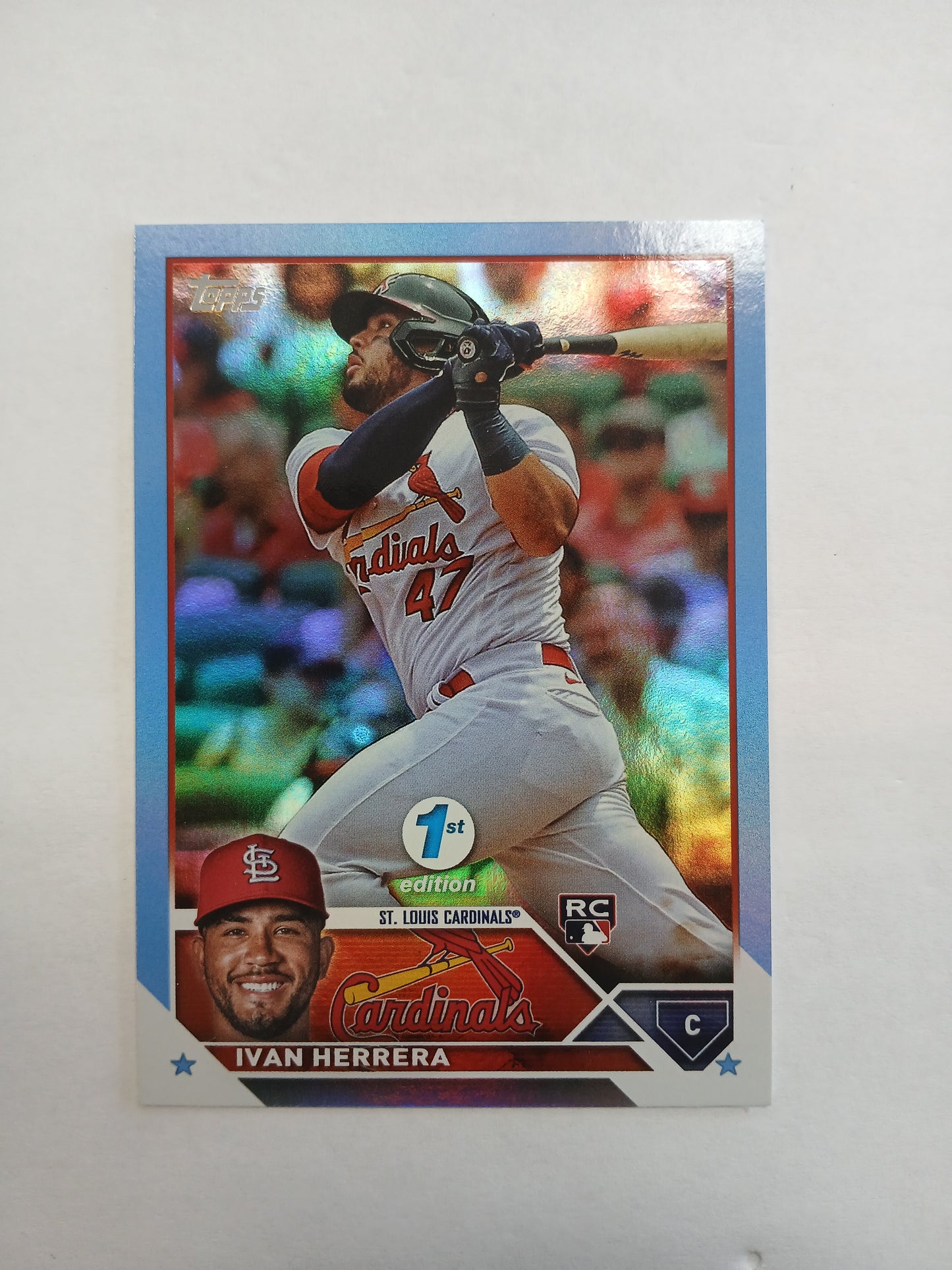 2023 Topps Ivan Herrera 1st Edition Rookie Sky Blue Foil #5/5
