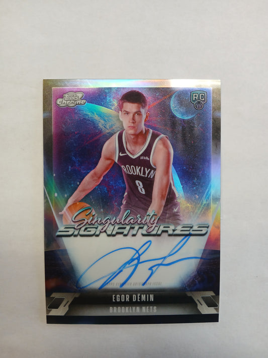2025 Topps Chrome Cosmic Egor Demin Singularity Signatures Rookie Refractor On Card Auto