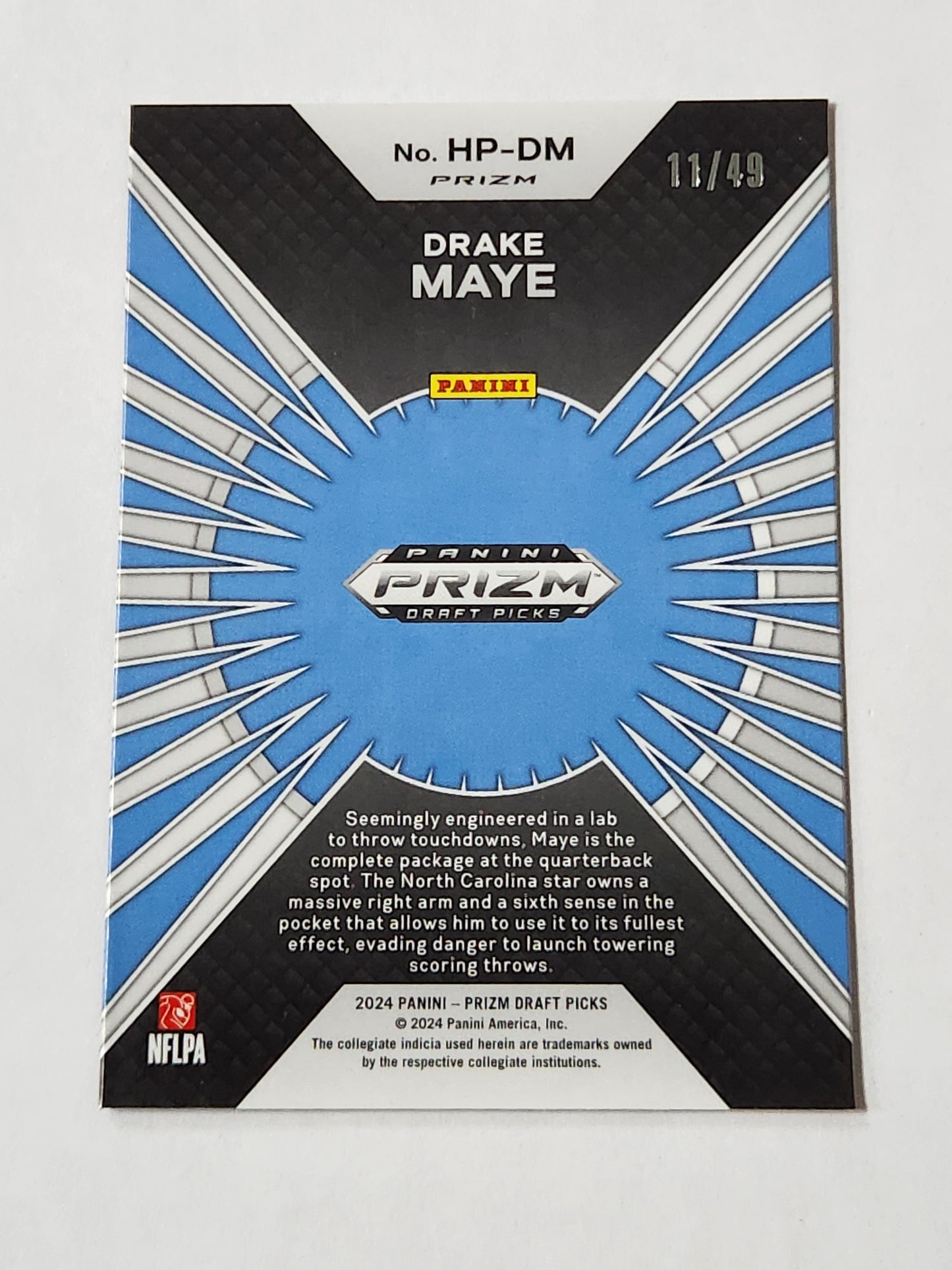 2024 Panini Prizm Draft Picks Drake Maye RC Orange Pulsar Hype # /49
