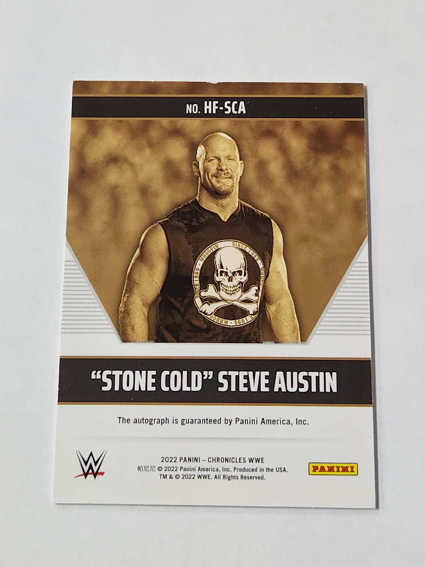 2022 Chronicles WWE Stone Cold Steve Austin Hall of Fame Auto HF-SCA