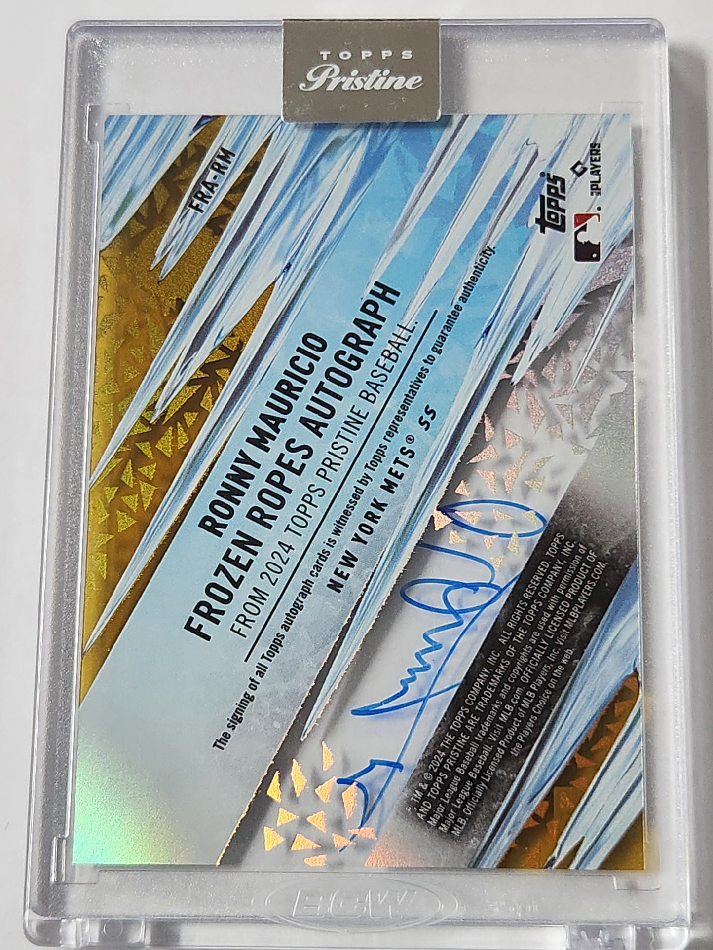 2024 Topps Pristine Ronny Mauricio Frozen Ropes Auto /50 FRA-RM