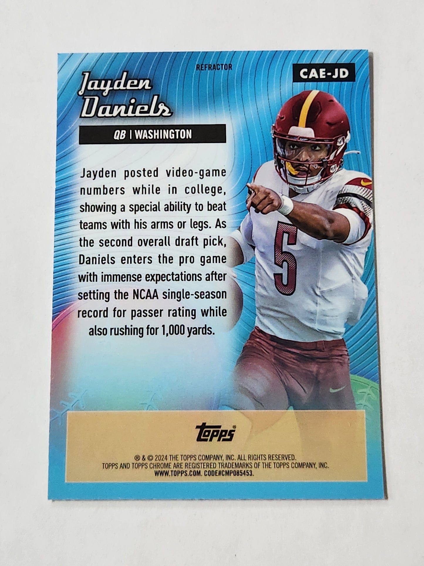 2024 Topps Chrome Jayden Daniels All Etched Refractor CAE-JD