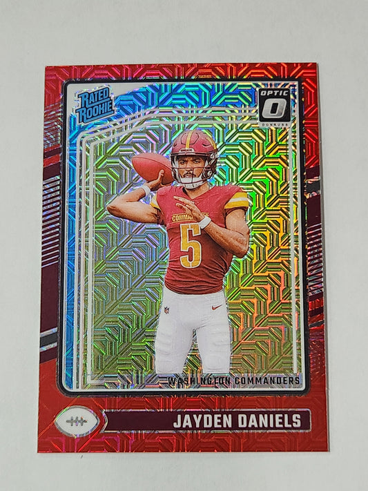 2024 Donruss Optic Rated Rookie Jayden Daniels Red Mojo Color Match