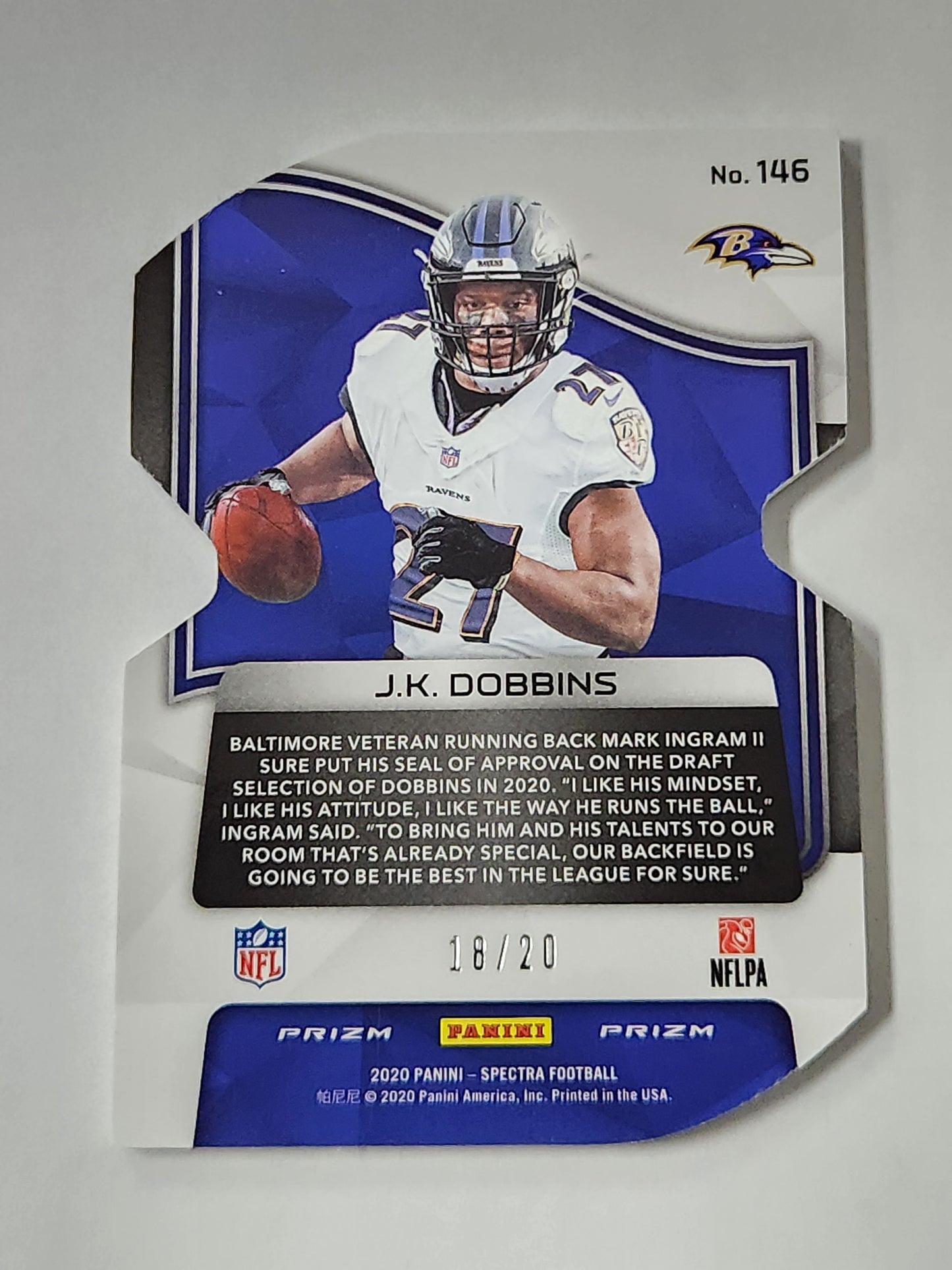 2020 Spectra JK Dobbins Pink Die Cut /20