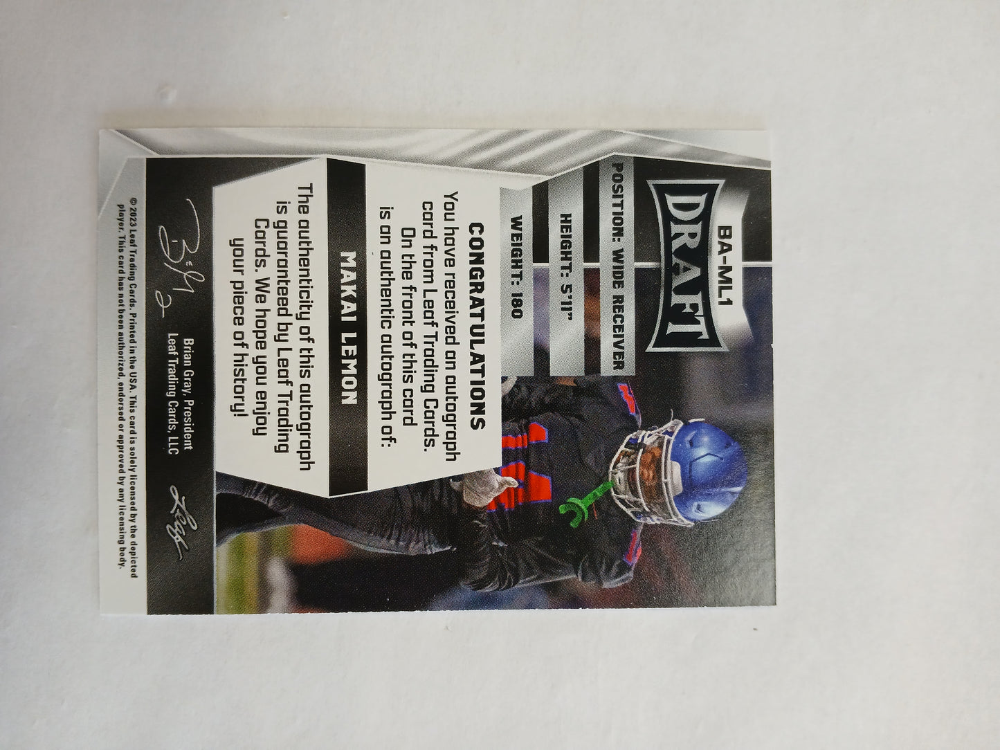 2023 Leaf Draft Makai Lemon Auto
