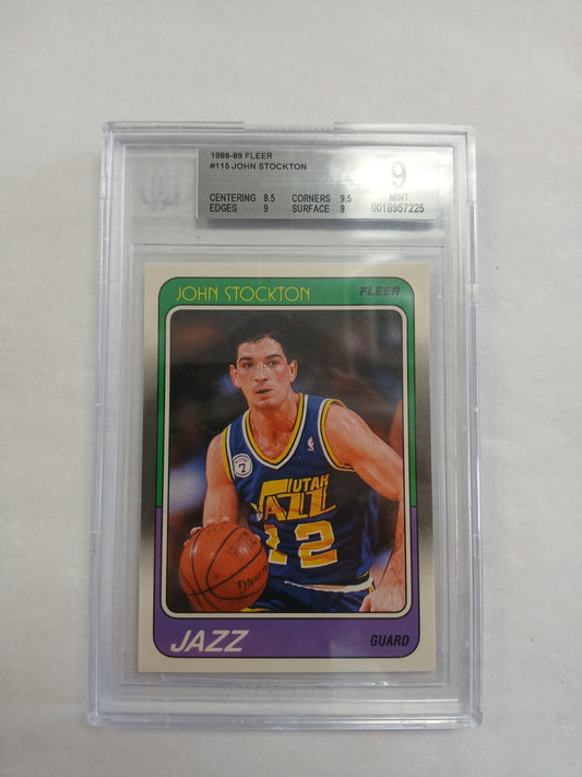 1988 Fleer John Stockton Beckett BGS 9