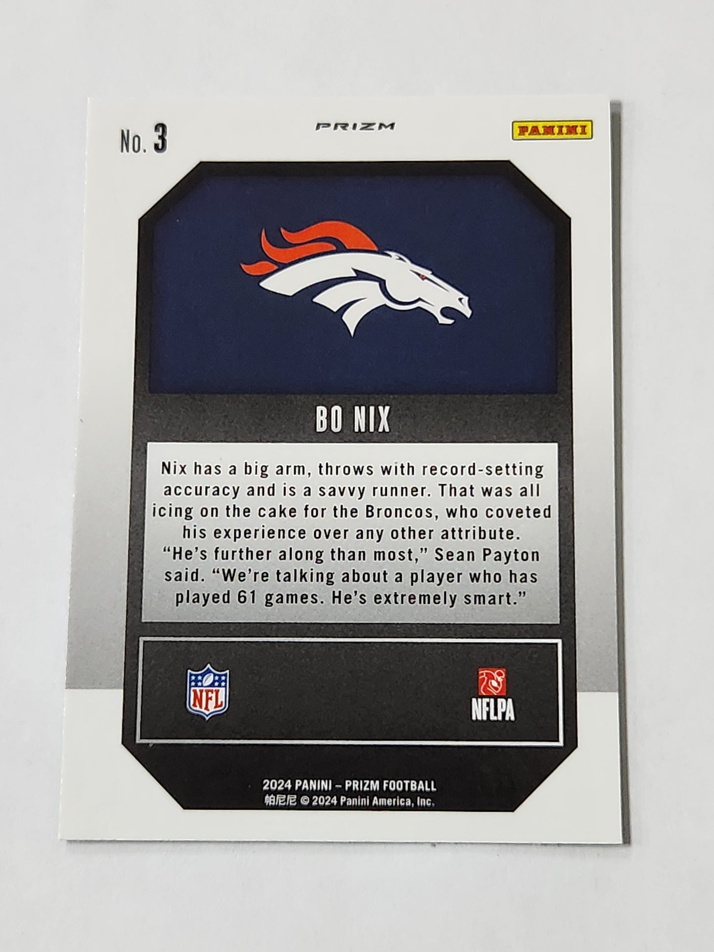 2024 Prizm Bo Nix Emergent Green Cracked Ice Rookie