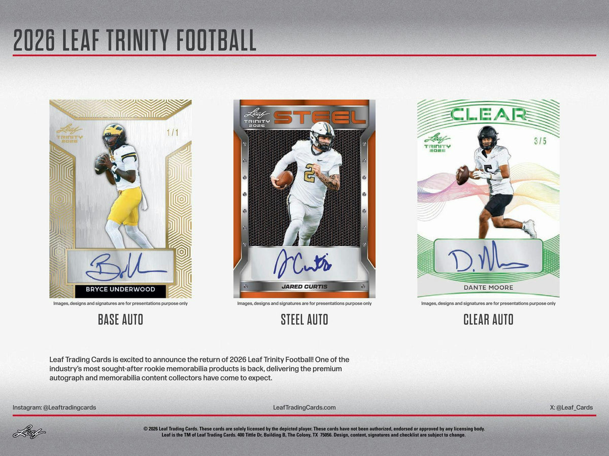 2026 Leaf Trinity Football Hobby Box