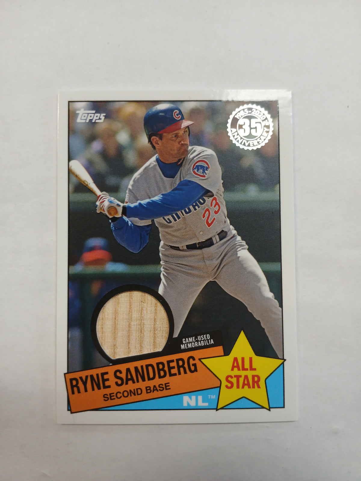2020 Topps Ryne Sandberg 1985 35th Anniversary Baseball All Star Relic