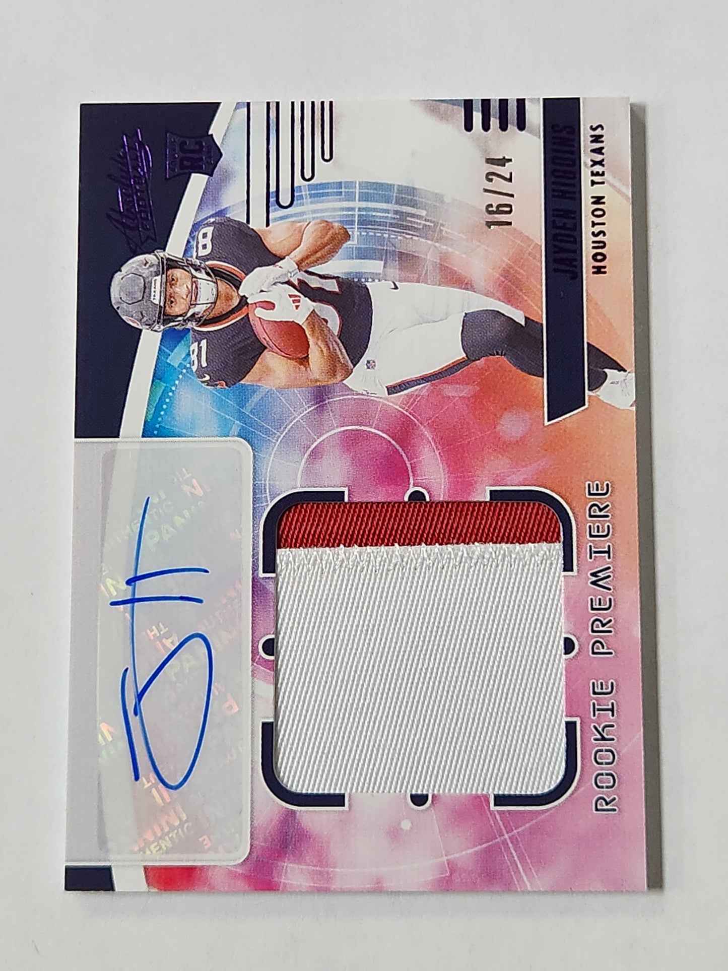 2025 Absolute Jayden Higgins # /24 Rookie Premiere Patch RC