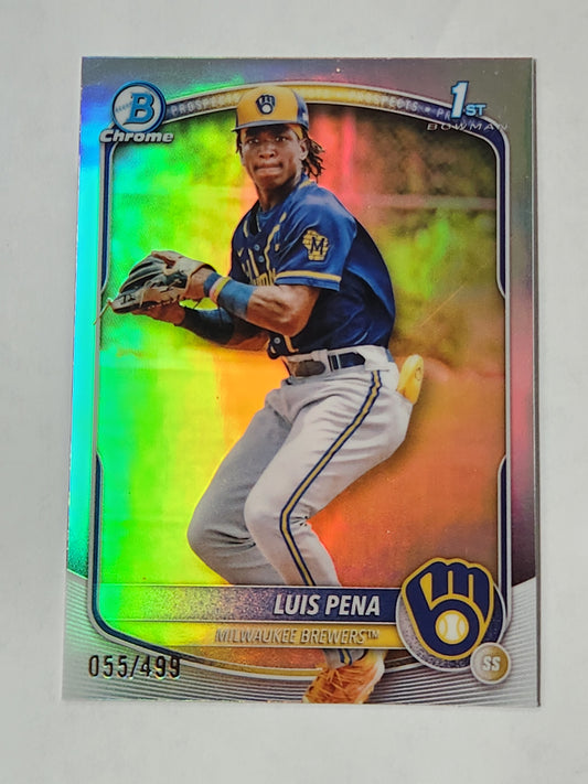 2025 Bowman Chrome 1st Luis Pena Refractor /499