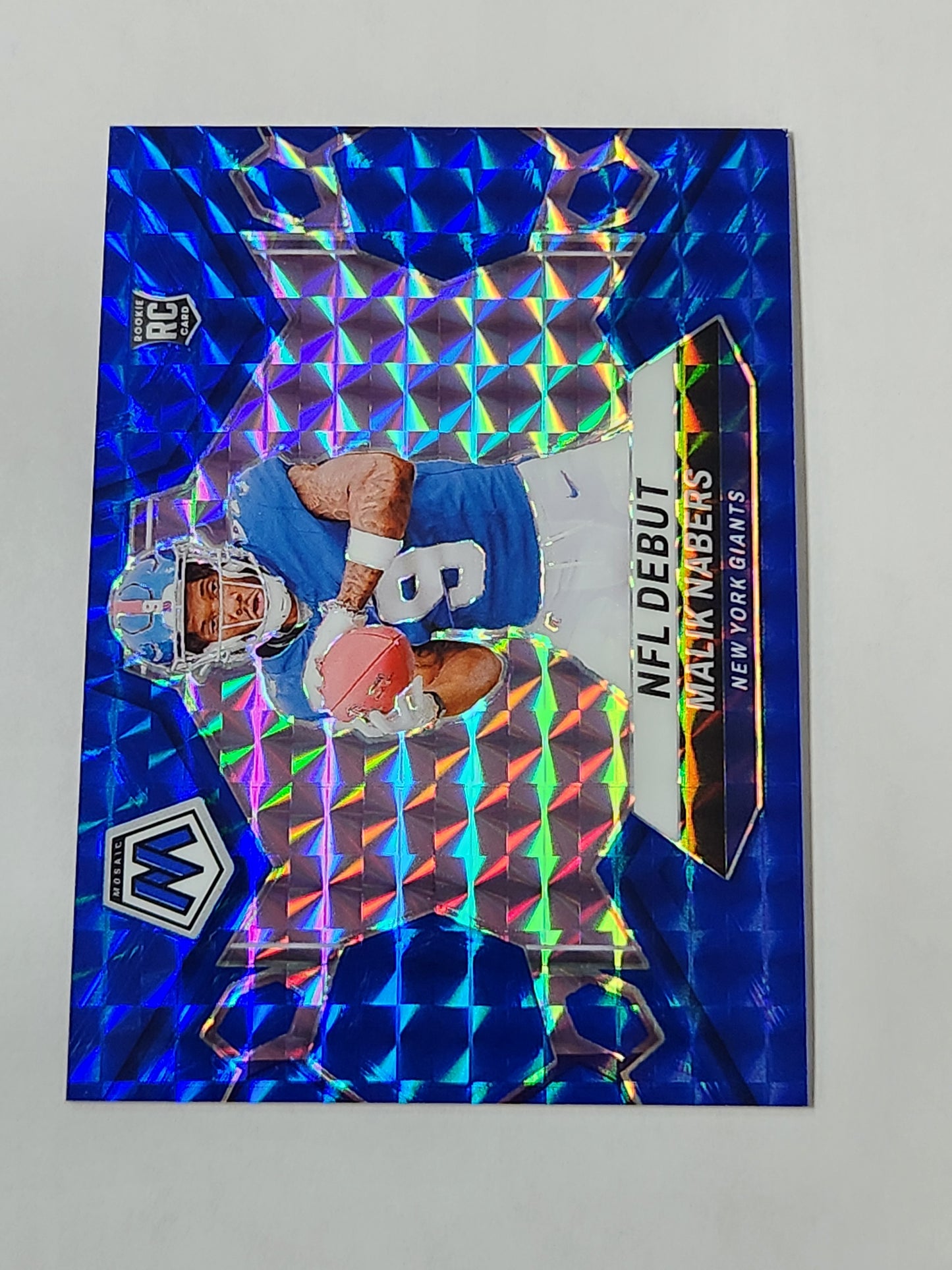 2024 Mosaic Malik Nabers NFL Debut Blue Prizm # /99 RC