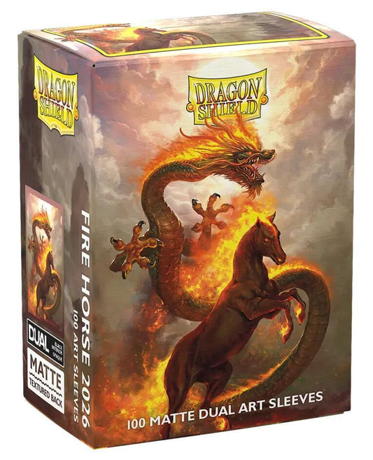 Dragon Shield Art Matte Dual Fire Horse Sleeves