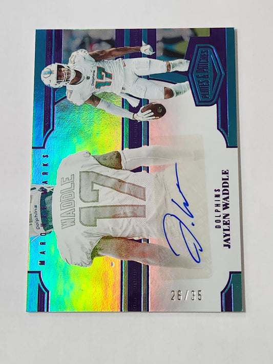 2023 Marquee Marks #MM-JWA Jaylen Waddle Plates and Patches Auto # /35