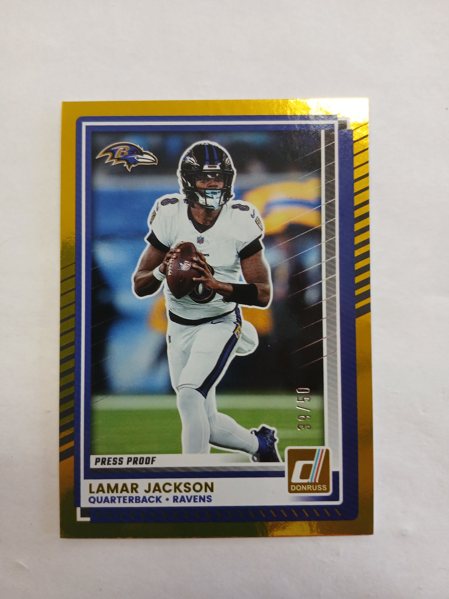 2025 Donruss Lamar Jackson Gold Press Proof #/50