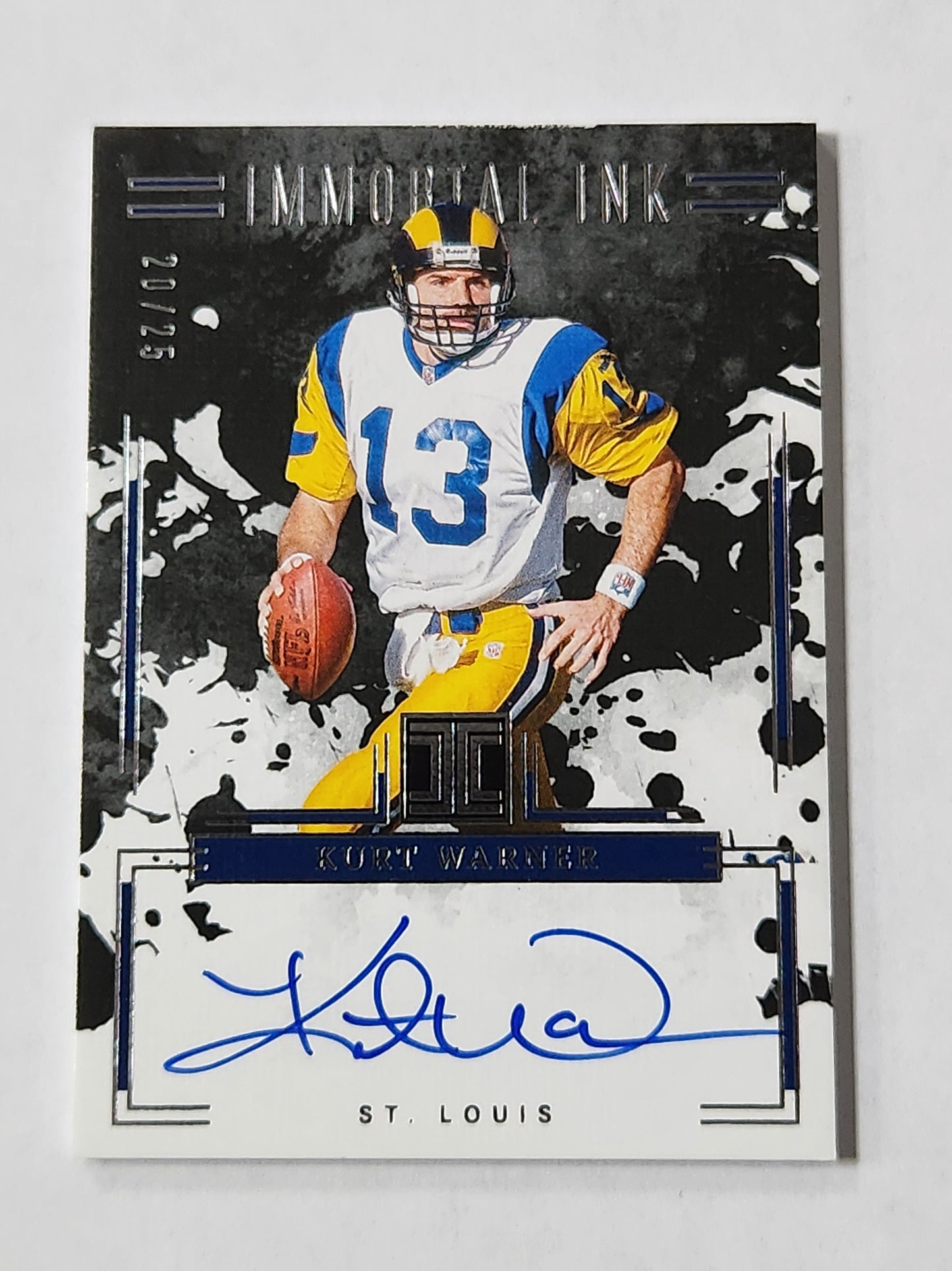 2025 Impeccable Kurt Warner # /25 Immortal Ink Auto Rams