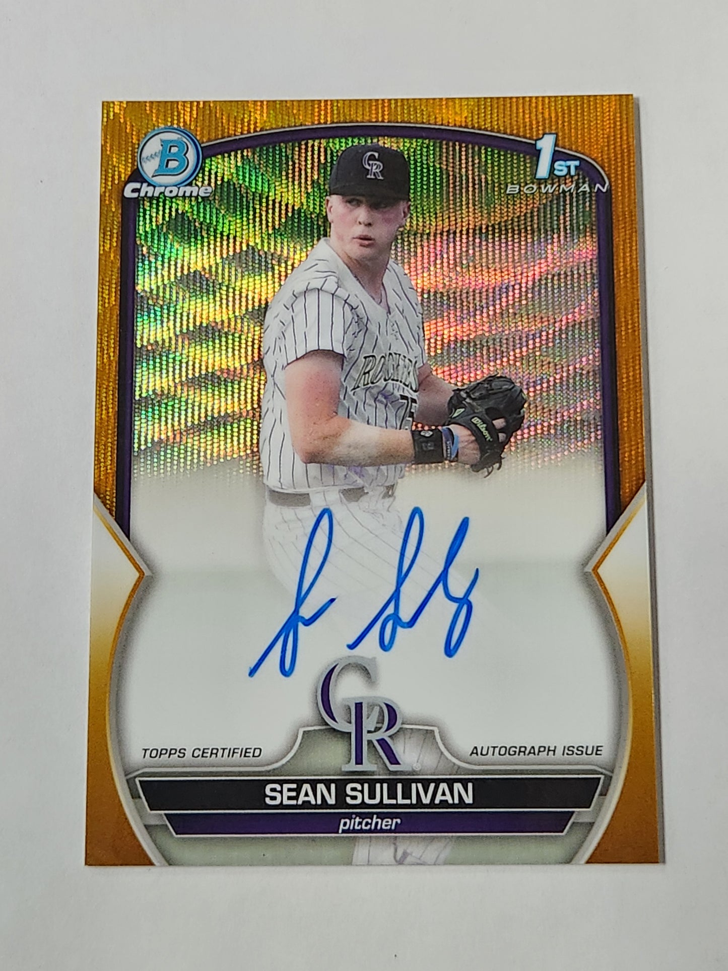 2023 Bowman Chrome Sean Sullivan Gold Wave Auto # /50 CDA-SS