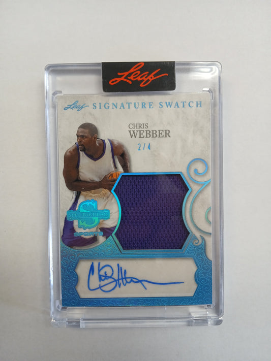2026 Leaf Spectacular Chris Webber Signature Swatch Patch Auto Platinum #/4