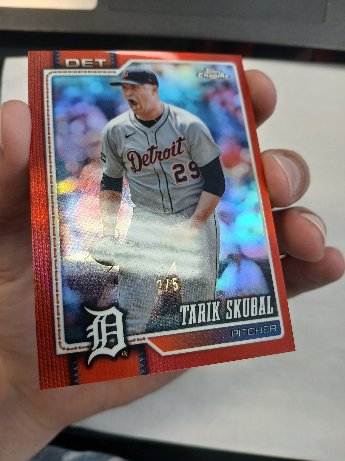 2026 Topps Chrome Tarik Skubal Red Refractor #/5