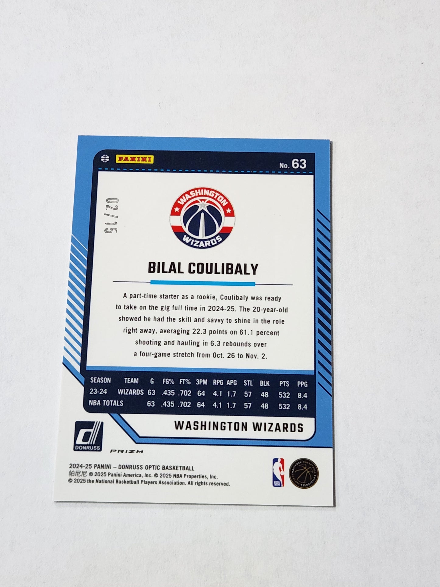 2024 Optic Bilal Coulibaly Blue Spark /15