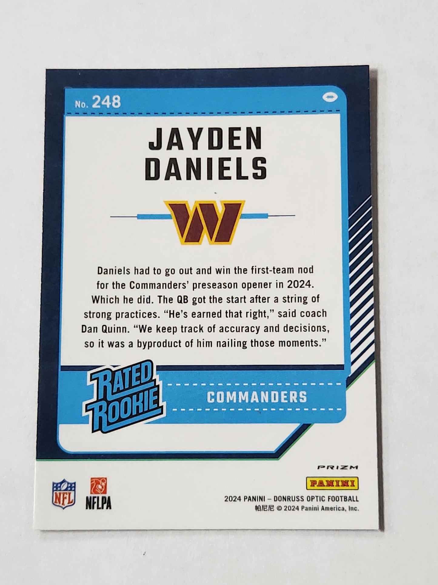 2024 Donruss Optic Rated Rookie Jayden Daniels Red Mojo Color Match