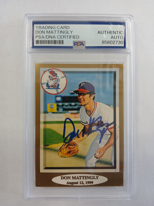 1999 Nashville Sounds Don Mattingly Jersey Retirement Exclusive Card PSA Authentic Auto