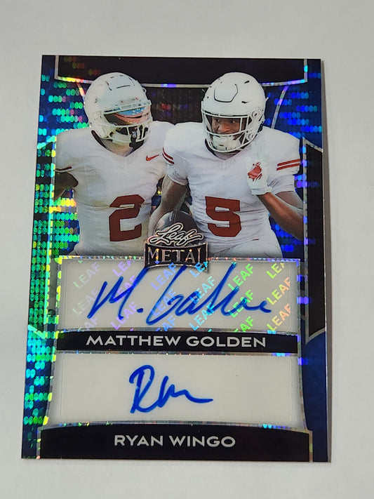 2025 Leaf Metal Matthew Golden Ryan Wingo Blue Pulsar Dual Auto /4