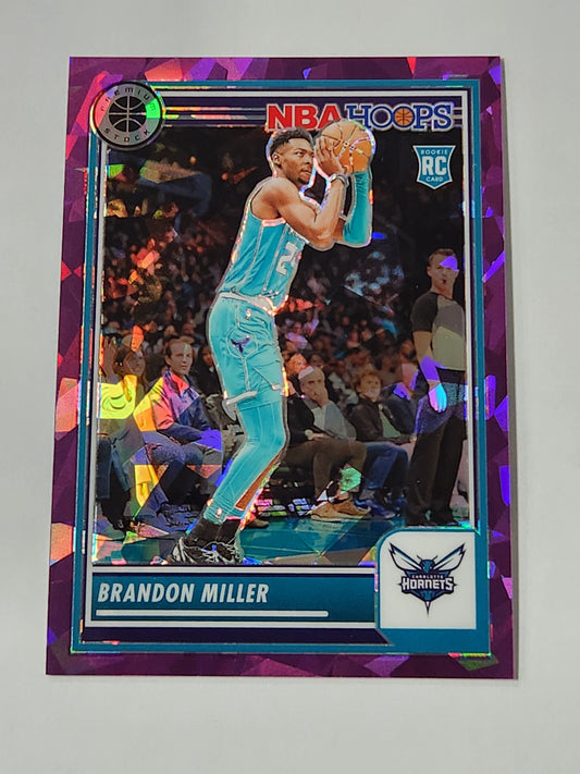 2023 NBA Hoops Premium Stock Brandon Miller Purple Ice Rookie 022/149