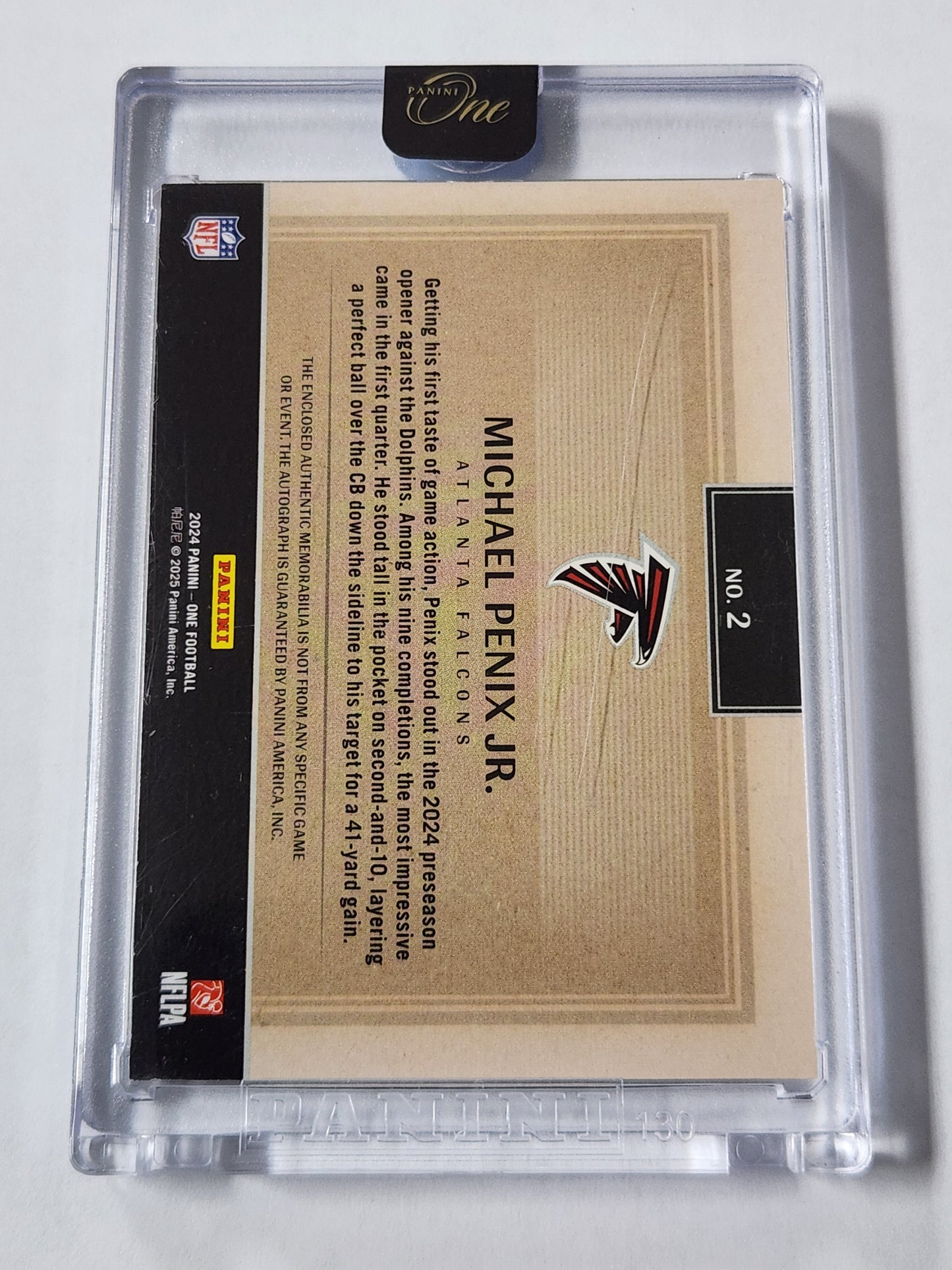 2024 Panini One Michael Penix Jr  RPA RC Auto #2 /199