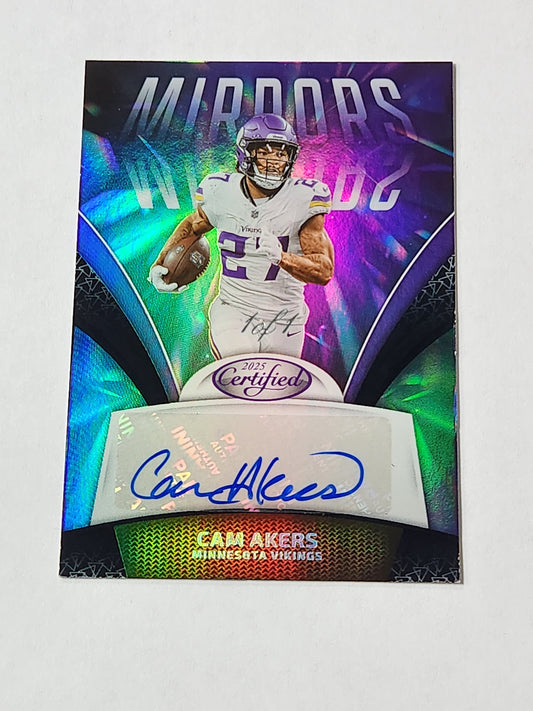 2025 Panini Certified Cam Akers Mirrors 1/1 Auto Vikings MS-CAK