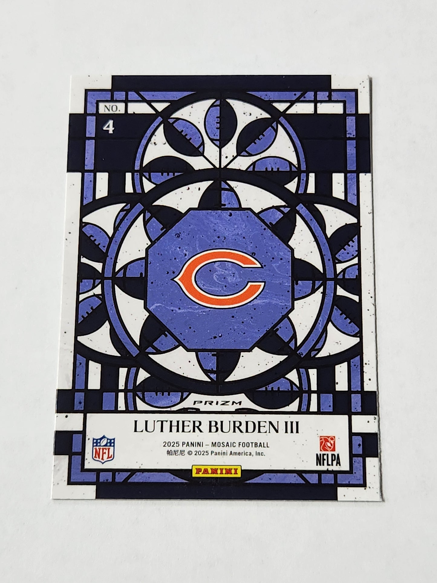 2025 Mosaic Luther Burden Stained Glass Rookie #4 Case Hit SSP Bears