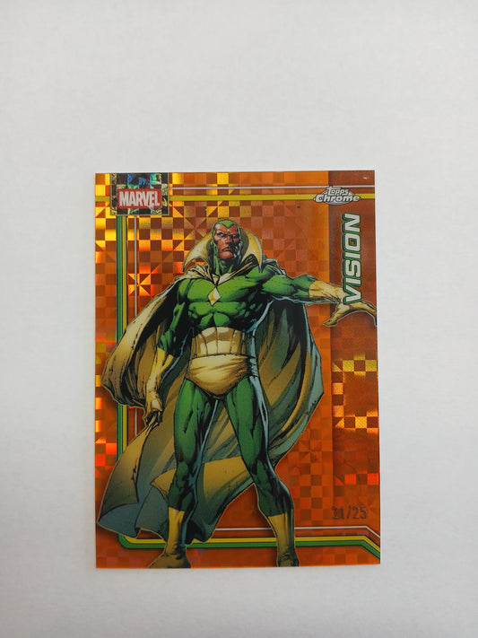 2026 Topps Chrome Marvel Vision Vision Orange Xfractor #/25