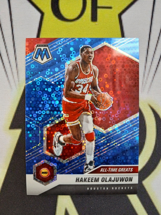 2020 Mosaic Hakeem Olajuwon All Time Greats Blue Disco Fast Break #/85
