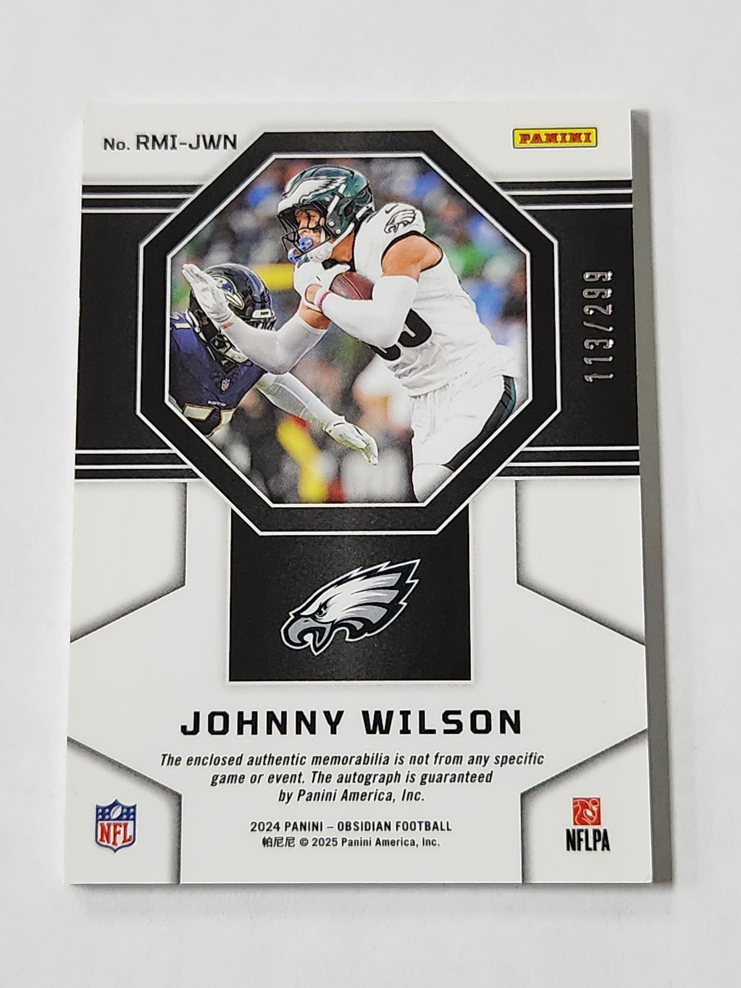 2024 Obsidian Johnny Wilson Rookie Patch Auto /299