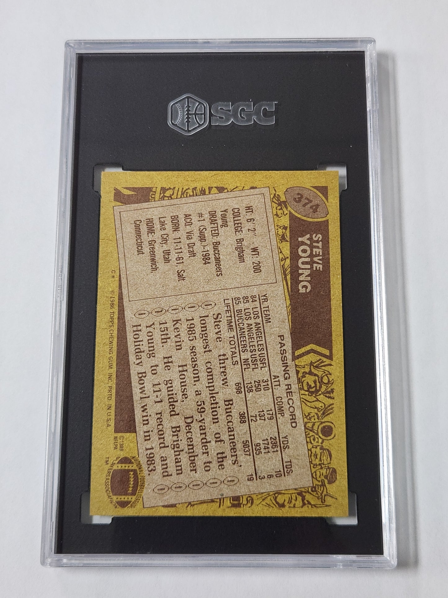 1986 Topps Steve Young SGC 7.5