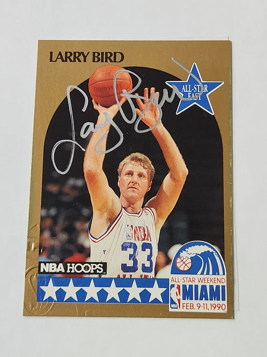 1990 NBA Hoops All Star Larry Bird Auto Signed COA #2