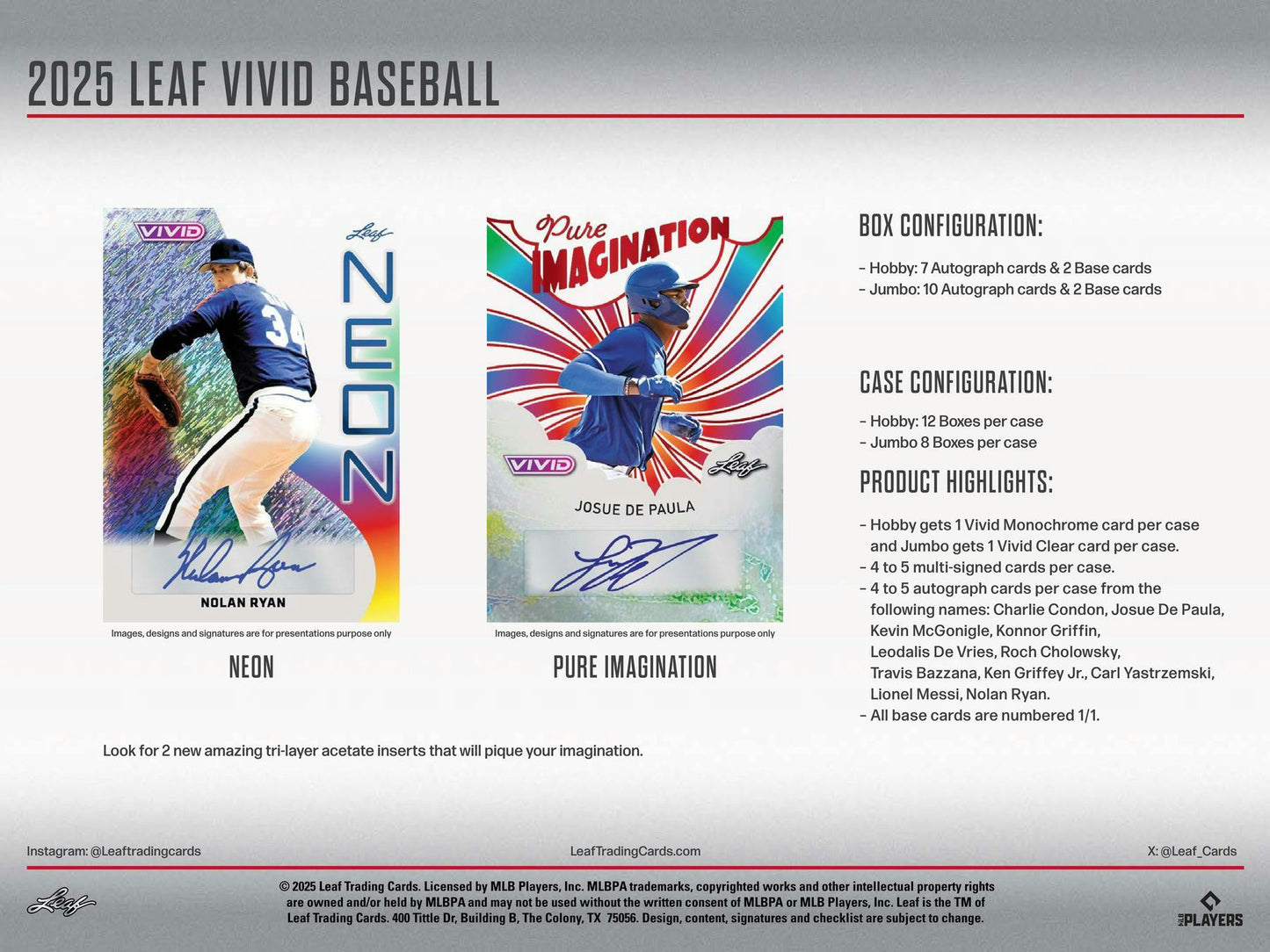2025 Leaf Vivid Baseball Hobby