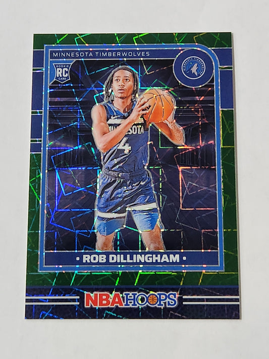 2024 NBA Hoops Premium Stock Rob Dillingham Rookie Green Lazer /25