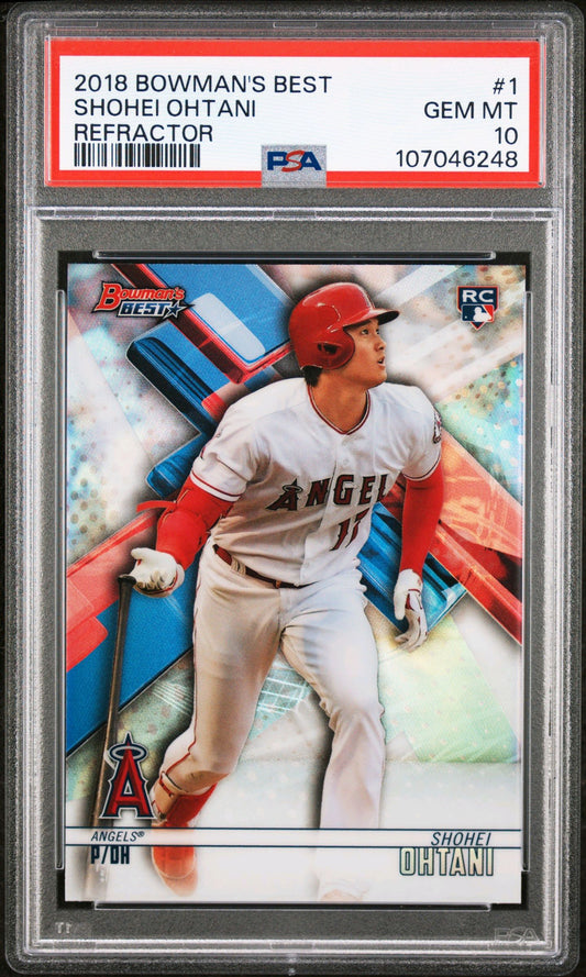 2018 BOWMAN'S BEST #1 SHOHEI OHTANI RC REFRACTOR PSA 10