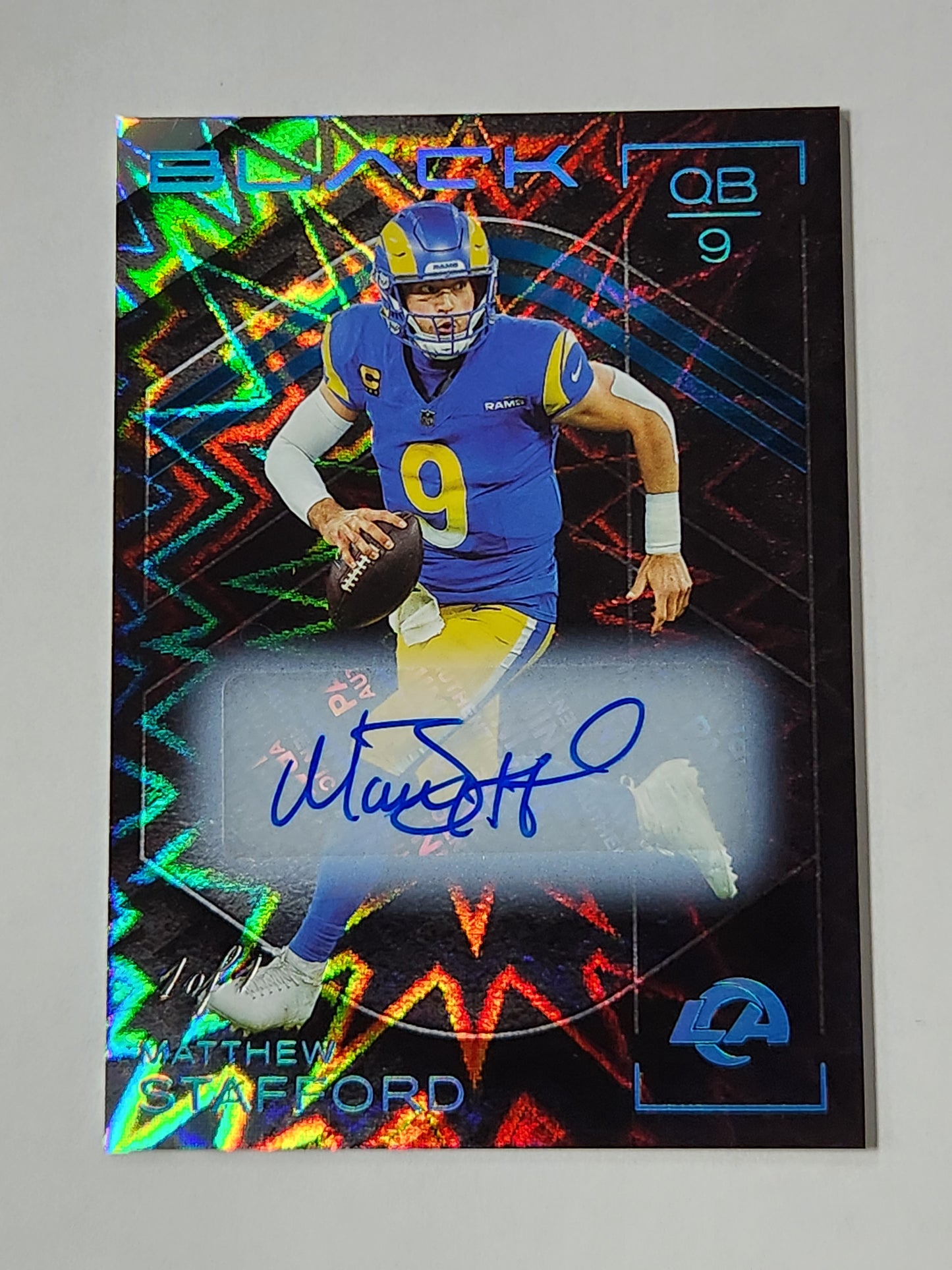 2025 Panini Black Matthew Stafford Auto 1/1 # 89 SSP Rams