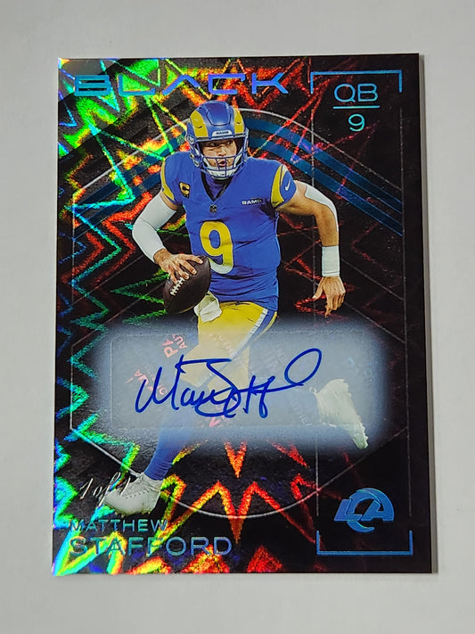 2025 Panini Black Matthew Stafford Auto 1/1 # 89 SSP Rams