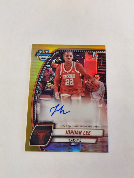 2025 Bowman Chrome U Jordan Lee 1st Bowman Auto Gold Refractor #1/50