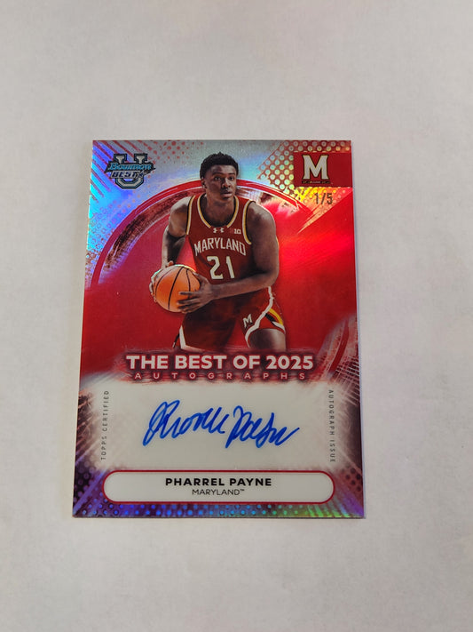 2026 Bowman Best U Pharrel Payne The Best of 2025 Color Match Red Refractor Auto #1/5