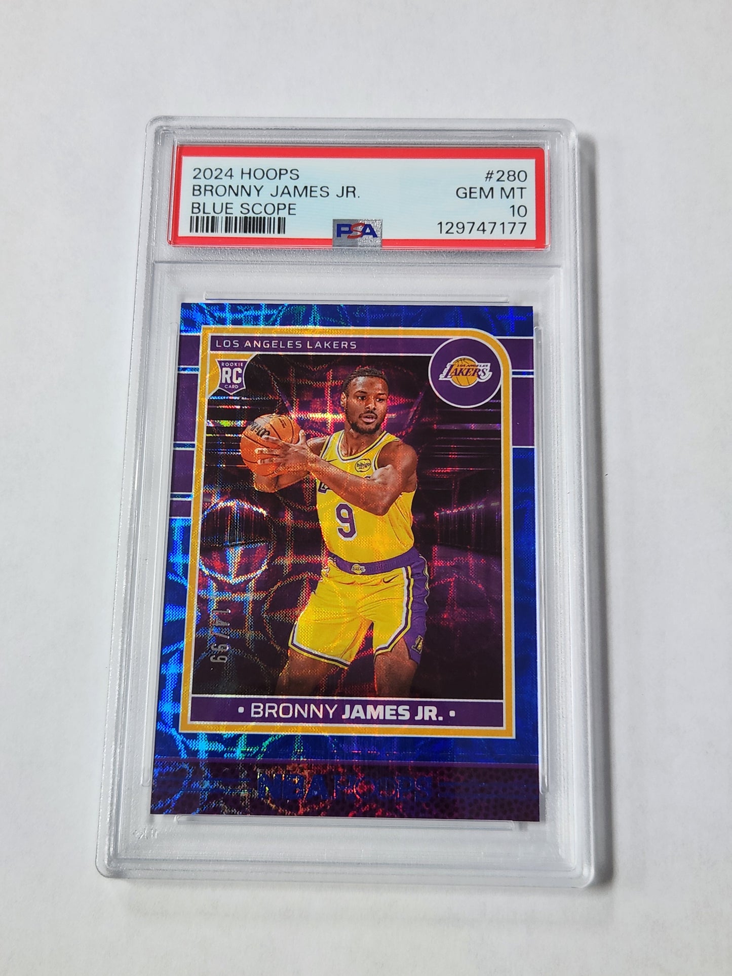2024 Hoops Bronny James Blue Scope PSA 10 Lakers