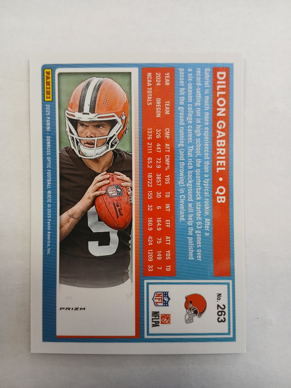 2025 Donruss Optic Dillon Gabriel Rated Rookie Green Silver Glitter SSP
