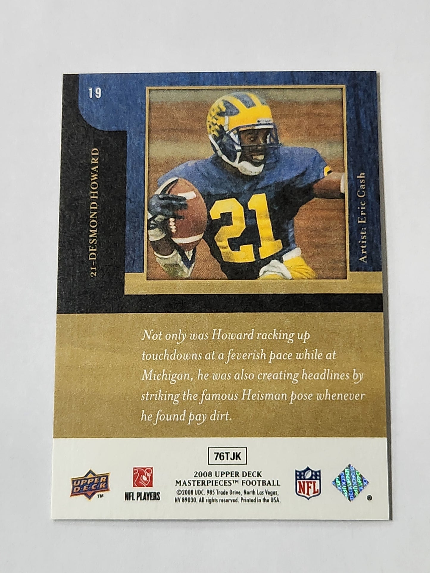 2008 Upper Deck Desmond Howard Masterpieces Black Frame